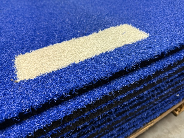 Sportgras 13m STREEPSET BLAUW/WIT pakket DEMO - Afbeelding 2